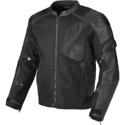 Macna Olsan Solid perforierte Motorrad Leder- / Textiljacke L