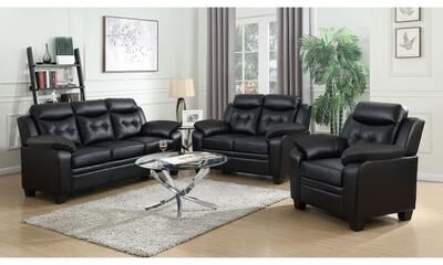 Coaster Finley Upholstered Padded Arm Tufted Sofa Set Black