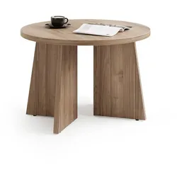 COUCHTISCH BELLAGIO 58/40 cm runden, Kaschmir/Nussbaum