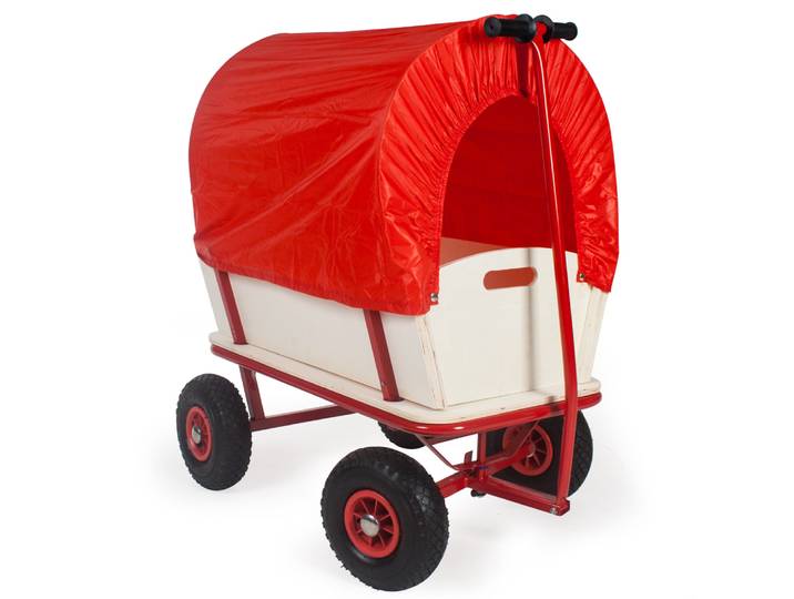 Chariot de transport en bois 150 kg - rouge