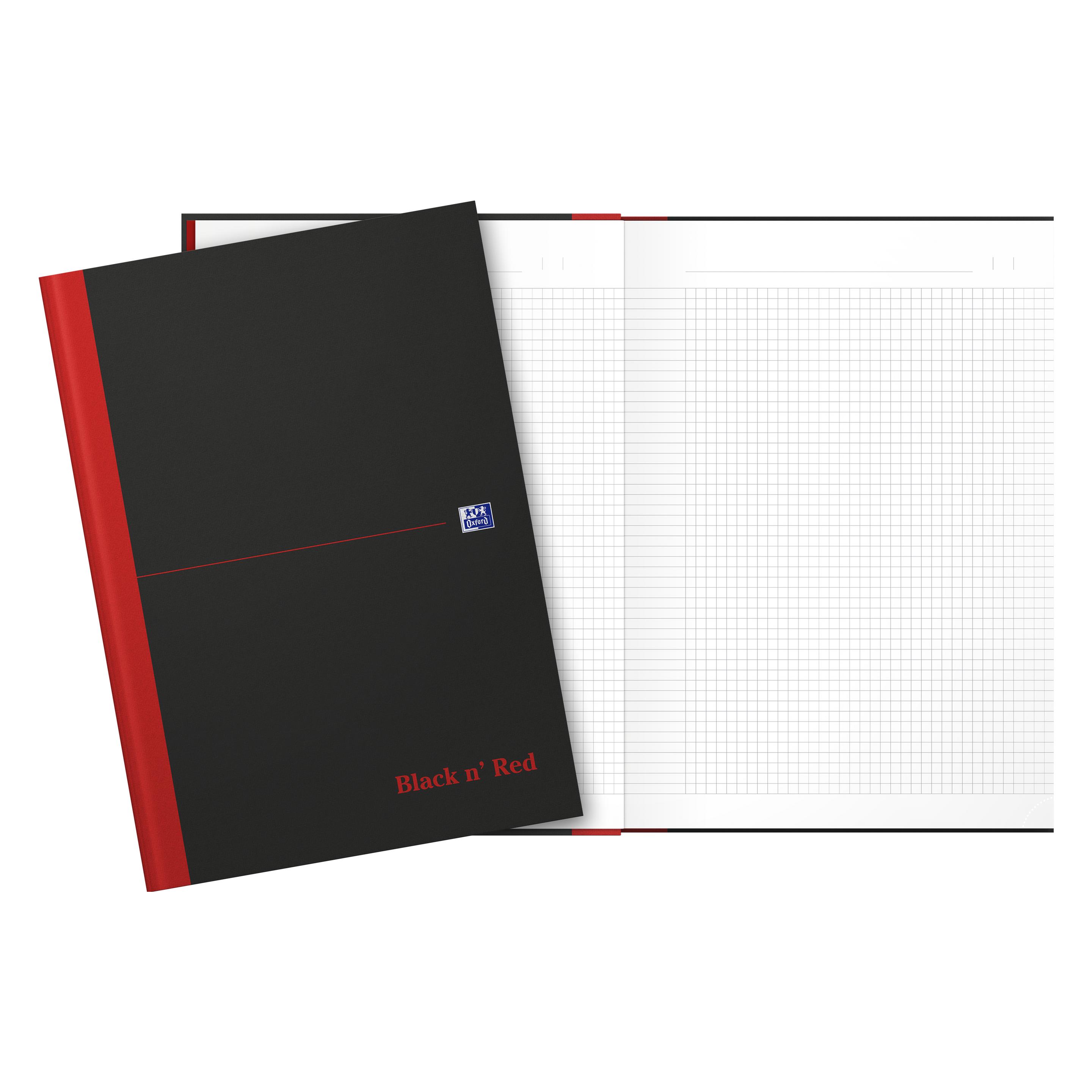 Oxford Black 'n Red (A4, Kariert, Harter Einband) (400047607)
