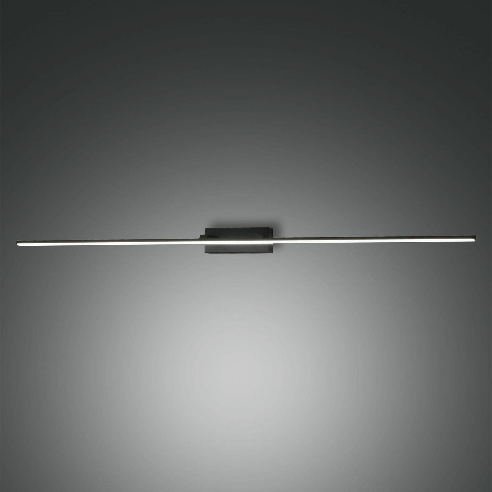 Fabas Luce LED mirror light Nala, black, width 110 cm, metal Nala, Black, Bathroom, metal, Modern, Wall Light