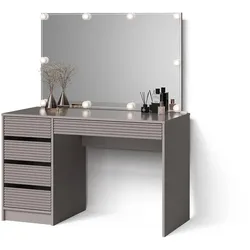 SCHMINKTISCH Imola, Cashmere, 120 cm mit Spiegel und LED-Lichterkette