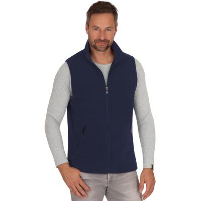 Fleeceweste TRIGEMA "TRIGEMA Fleeceweste", Herren, Gr. XS, blau (navy), 100% Polyester, lang, Westen Fleeceweste