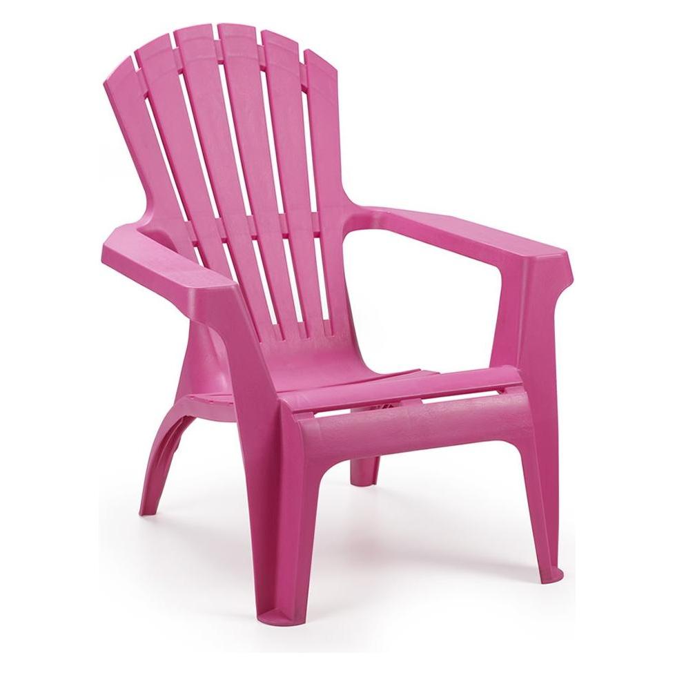 ProGarden Deckchair Dolomiti, 75x86x86 cm, Gestell und Flächen aus Kunststoff in pink, stapelbar (36799)