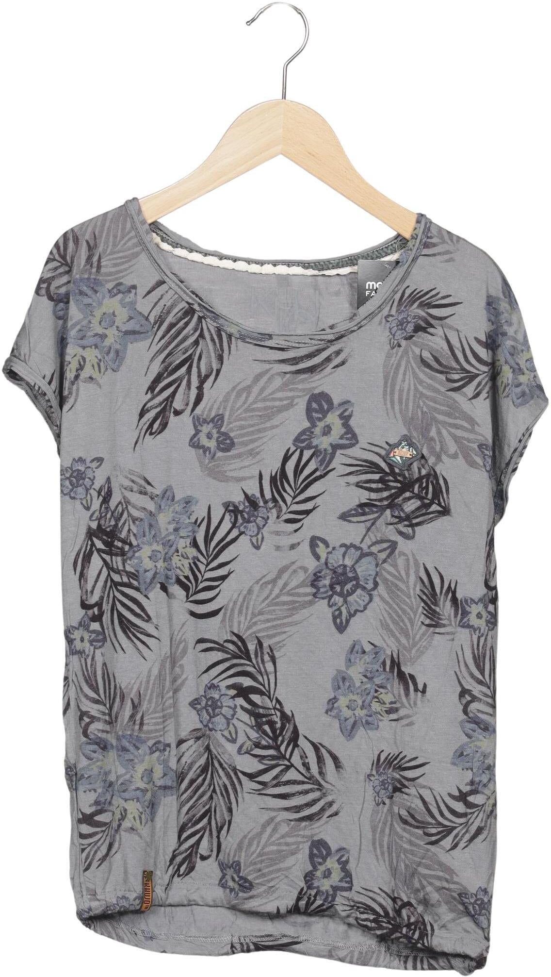 Khujo Damen T-Shirt, Grau, Gr. S, Viskose - Second Hand