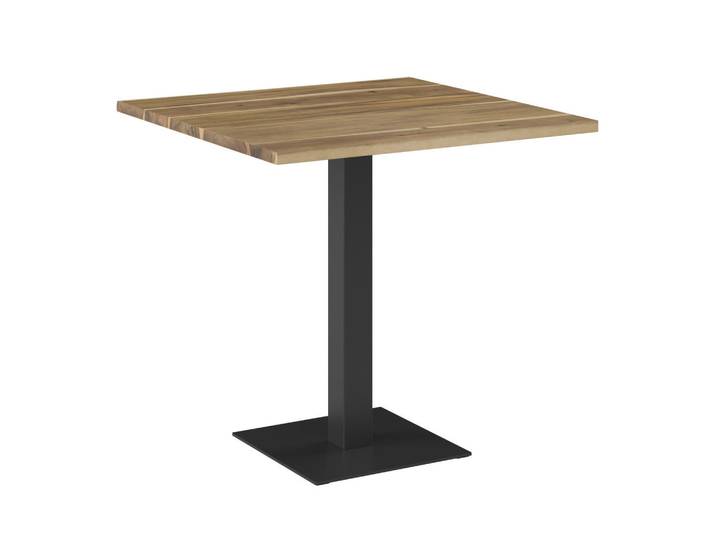 Ambia Garden Gartentisch, Akaziefarben, Holz, Metall, Akazie, vollmassiv, quadratisch, 80x80x76 cm, FSC 100%, wetterfest, Gartenmöbel, Gartentisch, Gartentische