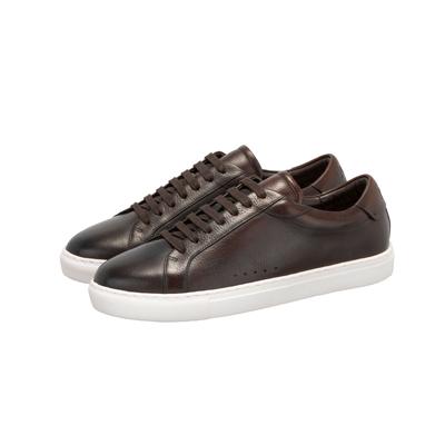 Sneaker JOOP "estate coralie sneaker yc7", Herren, Gr. 40, Leder, braun (schwarzbraun), Rindsleder, Schuhe Sneaker, Freizeitschuh, Halbschuh, Schnürer mit heller Laufsohle
