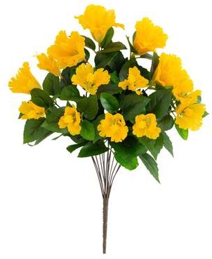 Nearly Natural 19-in UV Resistant Artificial Hibiscus Bush - Set of 3