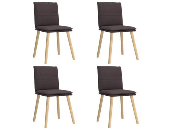 KGHERMDF 4er Set Esszimmerstühle Stoff Dunkelbraun Atmungsaktiver Stoff, Metall-Holz-Gestell, Dicke Schaumstoffpolsterung, Vielseitig für Esszimmer und Wohnzimmer