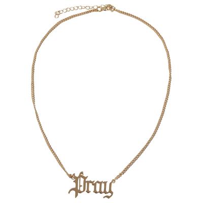 Edelstahlkette MISTERTEE "MisterTee Unisex Pray Chunky Necklace", gold, Halsketten, Herren, onesize, Edelstahl, Edelstahlkette