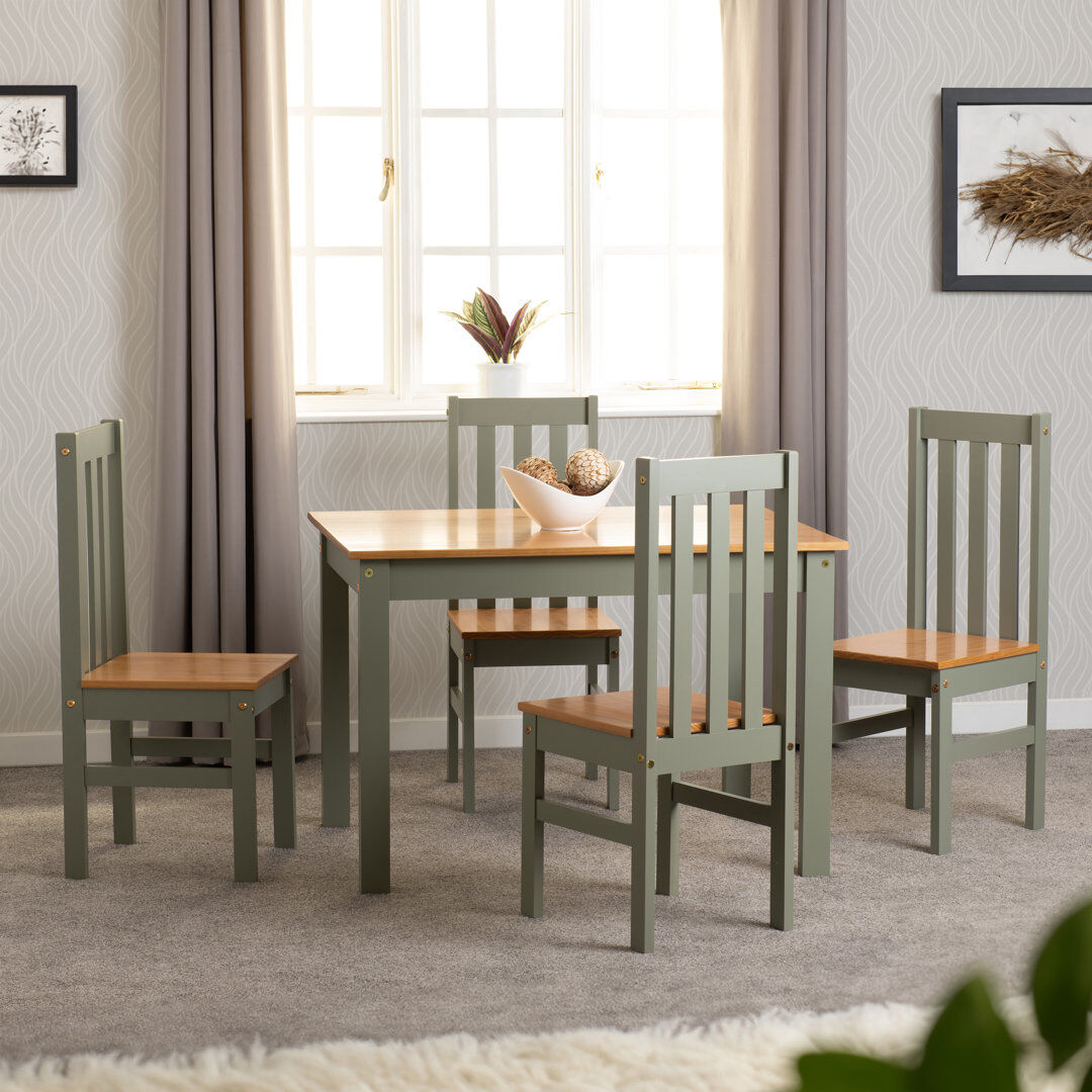 August Grove Bradmoor Dining Set Brown 75.5cm H x 110cm L x 80cm W