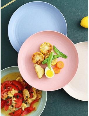 Uplifted Finds Lightweight Wheat Straw Dinner Plates Unbreakable And Reusable Set 4 Pcs Medium