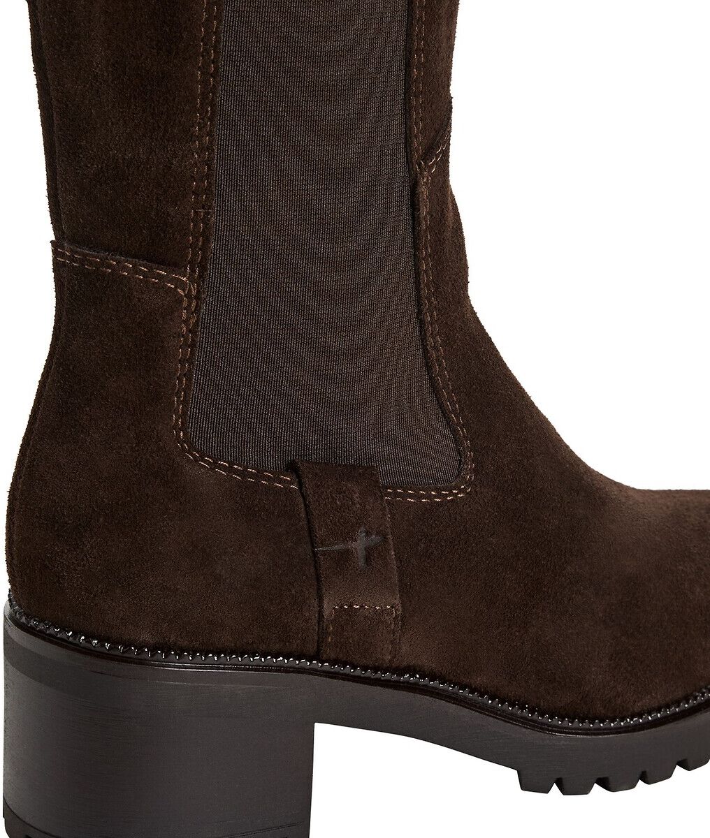TAMARIS Bottes plates en cuir suède