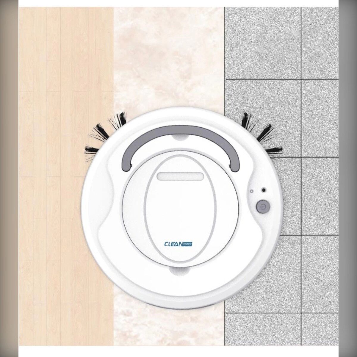 INF Intelligenter Saugroboter mit Wischfunktion, 1500 Pa, zwei Seitenbürsten, weißes ABS, 3-in-1-Bodenreiniger