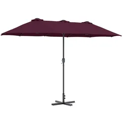 Helloshop26 - Moderner faltbarer Gartenschirm 370 x 197 x 239 cm UV-Schutz gemütliche Atmosphäre bordeauxrotes Polyester