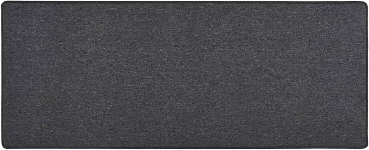 Wasbare antislip vloerkleed runner in antraciet, 80 x 200 cm