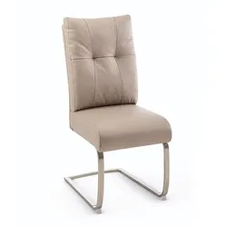 [de]sign & more Freischwinger Alessandria Stoff Beige