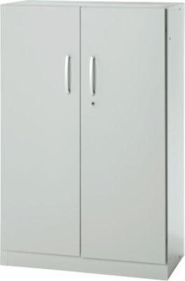 Büroschrank, 3OH, abschließbar, mit aufliegenden Türen, B 800 mm, Lichtgrau