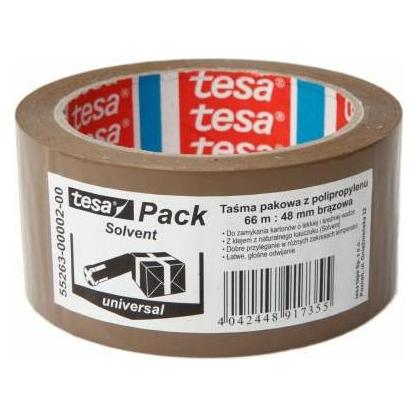 tesa Lösungsmittel 66m: 48 mm, braunes Verpackungsband (48 mm) (35601668)