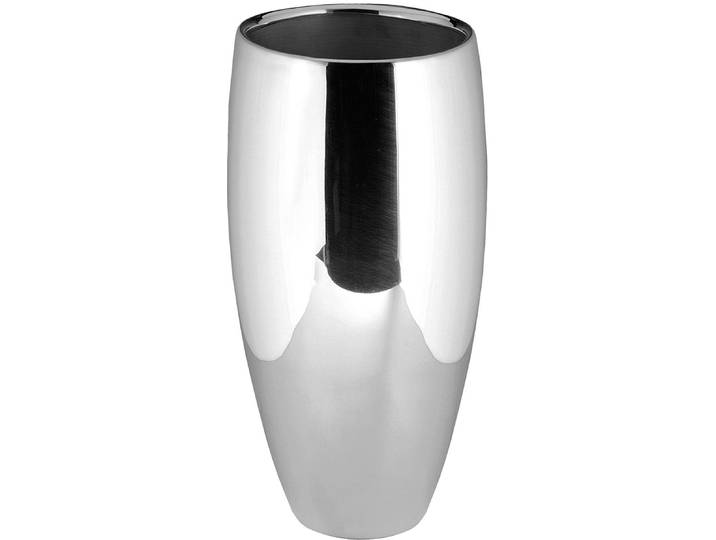 Dekovase FINK AFRICA , silber (silberfarben), H:28cm Ø:14cm, Eisen, Vasen, Dekovase, Tischvase aus Metall, vernickelt