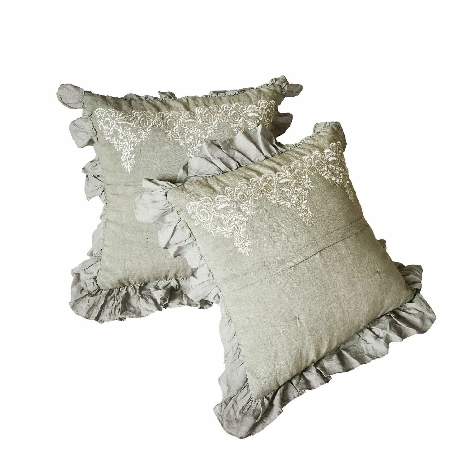 Loberon Kussenhoes set van 2 Therese groen