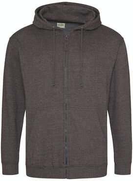 Just Hoods By AWDis JHA050 College Zoodie T-Shirt in Charcoal size 3XL   Cotton/Polyester Blend