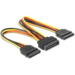 DELOCK Stromkabel SATA 15Pin -> 2x SATA 15Pin St/Bu 0.15m