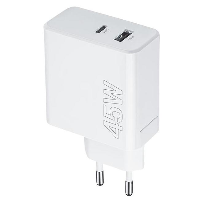 Maxlife MXTC-07-45AC PD QC Ladegerät 1x USB-C 1x USB 45W weiss (45 W, 2 Ports) (OEM0101204)