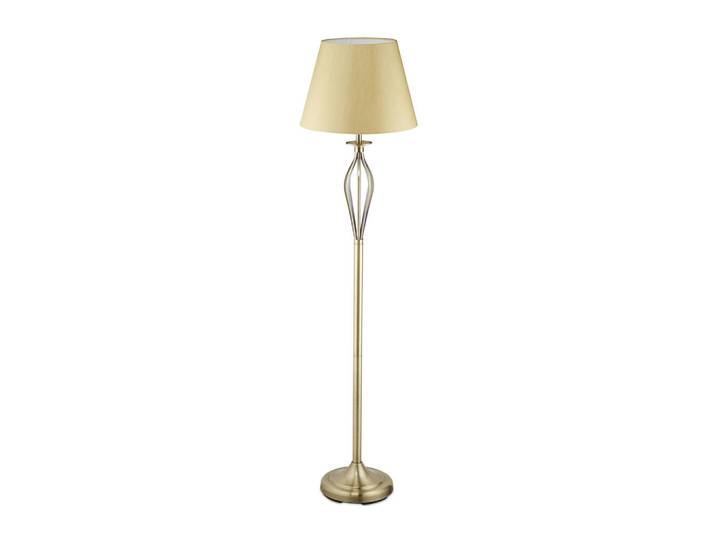 Relaxdays Stehlampe Gold antik Stoffschirm E27, Goldfarben, Metall, 39x158x39 cm, Lampen & Leuchten, Innenbeleuchtung, Stehlampen