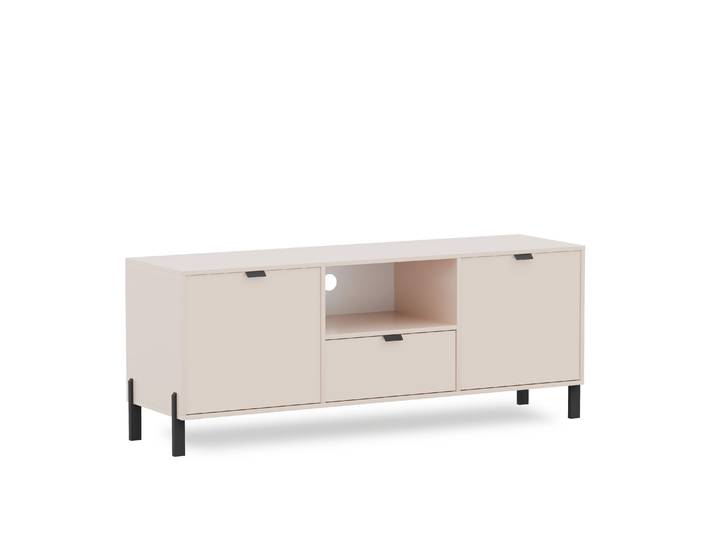 Masseno TV-Schrank MINO 161 cm Fernsehschrank mit 3 Türen TV-Lowboard für Wohnzimmer Modern 161x45x48,5 cm Beige