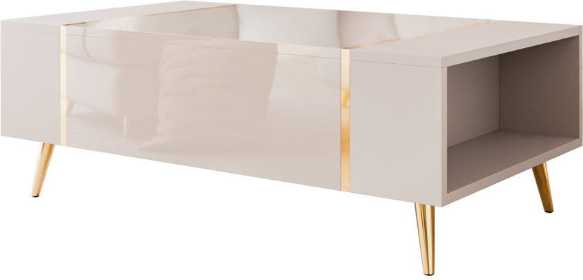 Fairmont Park ONYX Coffee Table With Storage cashmire/ cashmire gloss 41.5cm H X 104cm W X 65cm D