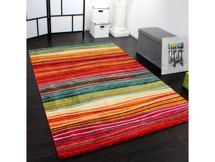 Tapis Moderne Splash De Marque Modèle Coloré Rayures Neuf EO [200x290 cm]