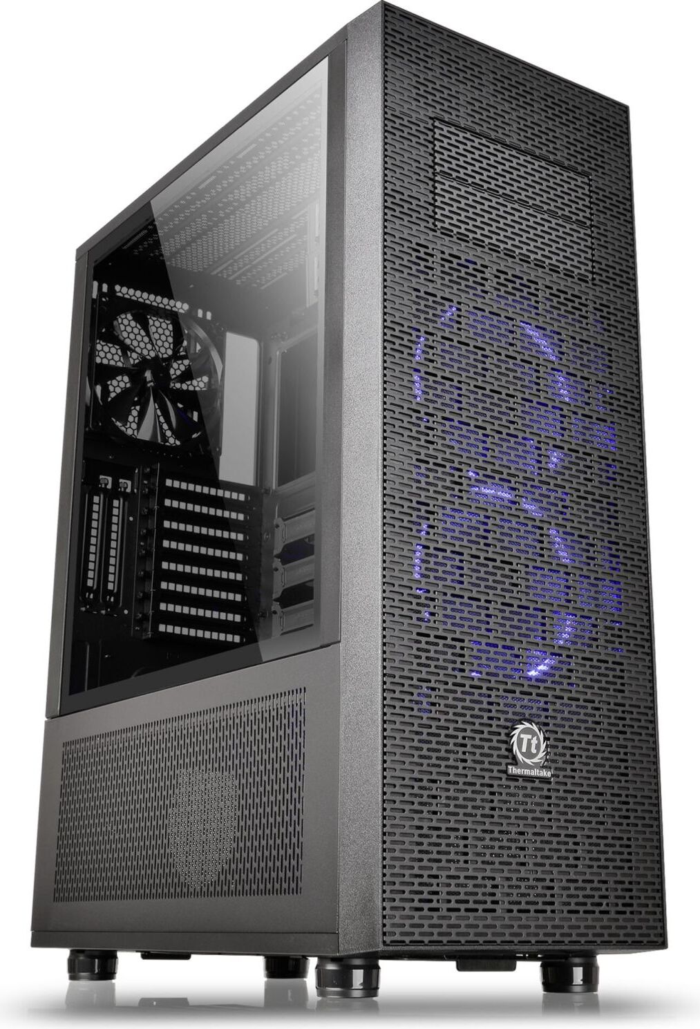 Thermaltake Core X71 TG Edition, Full Tower, PC, Schwarz, ATX, micro ATX, Mini-ITX, SPCC, Gehärtetes Glas, Blau