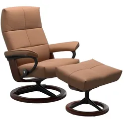 Stressless Sessel mit Hocker David Signature Leder Braun Batick Latte L (Large)