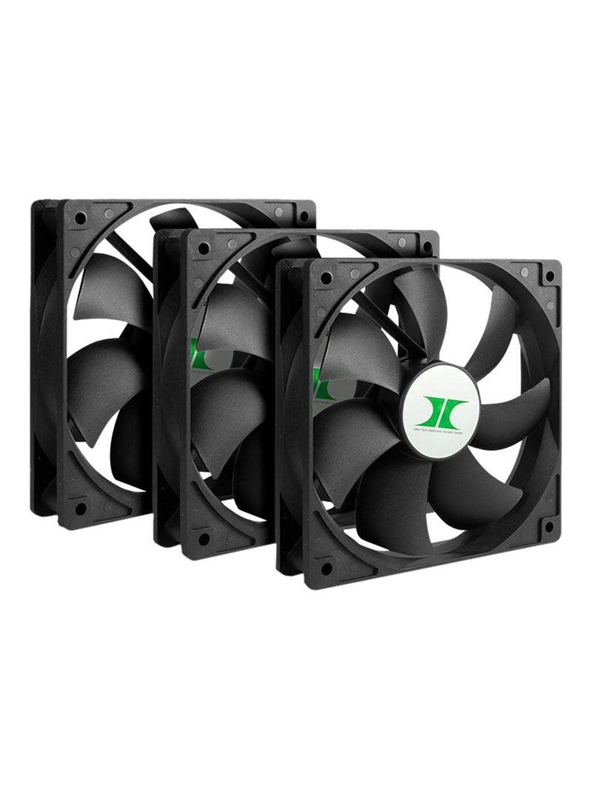 Inter-Tech Lüfter 120*120*25 IPC Fan Set 3xLüfter - Gehäuselüfter - 120mm - Schwarz