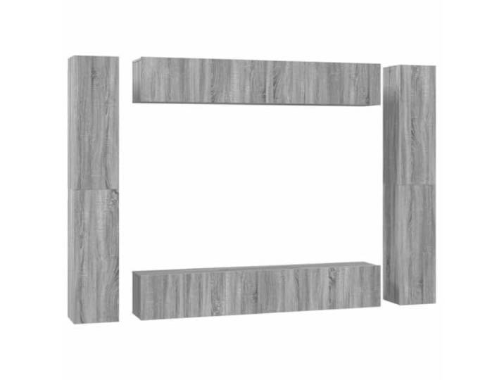 LKJephalotrope 10-tlg TV-Schrank Set Wandboard Hängeboard Grau Sonoma Platzsparendes 10-teiliges Lowboard Ensembles fuer Wohnzimmer und Schlafzimmer mit viel Stauraum aus Holzwerkstoff.