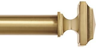"Set of 2 Stacked Square Drapery Finials - Brass, .75"" - Ballard Designs"