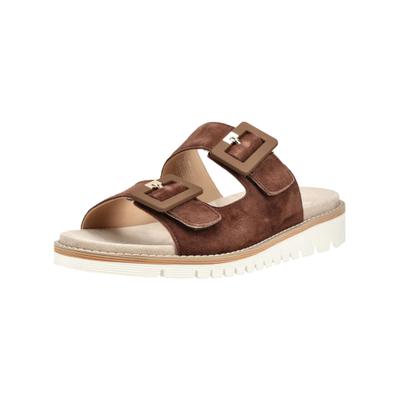 Pantolette ARA "Ara Pantoletten Veloursleder", Damen, Gr. 42, braun (mocca), Veloursleder, Schuhe Pantolette