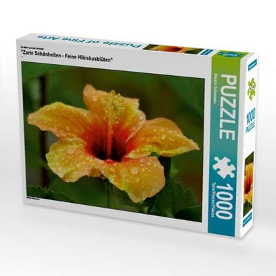CALVENDO Puzzle Ein Motiv aus dem Kalender 'Zarte Schönheiten - Feine Hibiskusblüten' | 1000 Teile Lege-Größe 64x48cm Foto-Puzzle für glückliche