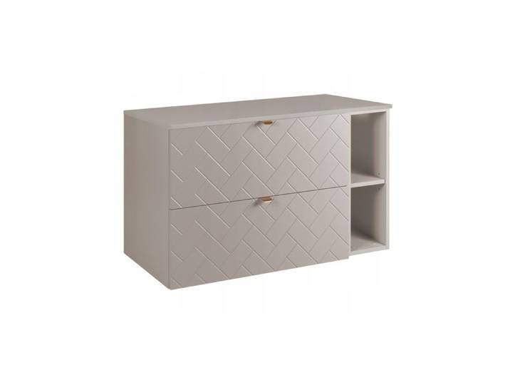 Meuble sous Lavabo 100 cm TREND - avec plan de travail et étagère - Cachemire - 100 x 46 x 60 7 cm