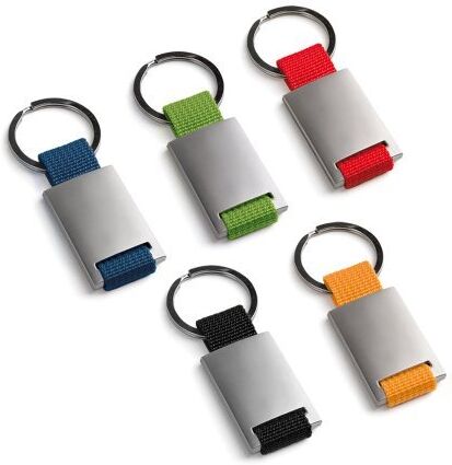 Portachiavi in metallo e stoffa con webbing Personalizzate o neutre