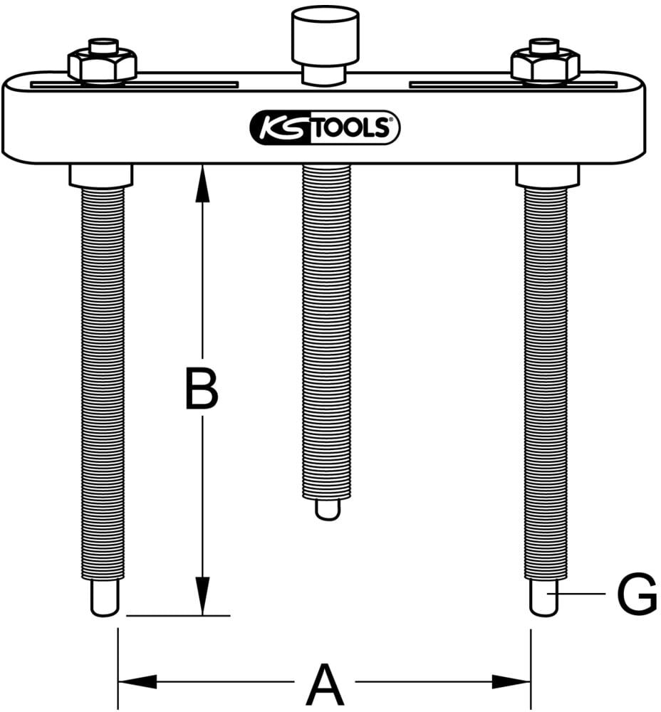 KS Tools Abziehvorrichtung für Trennmesser, 140-435mm (605.0116)
