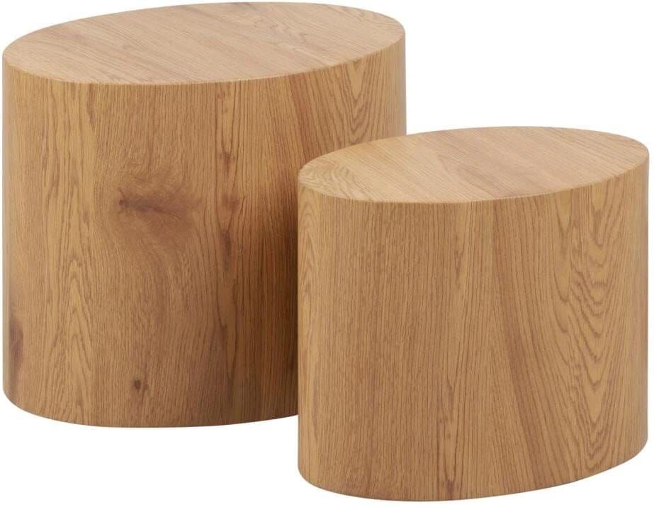 Beistelltisch AC DESIGN "Mice 2 Stück Nature", beige (nature), B:33cm H:40cm T:48cm, Tische, Beistelltisch nature B/H/T: 33cm x 40cm x 48cm