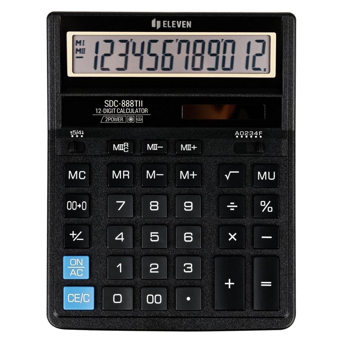 Eleven SDC-888TII-Rechner (Batteriebetrieb, Solarenergie) (Eleven SDC-888TII)