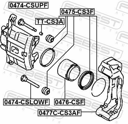 Febest Kolben, Bremssattel 0476-Csf Vorderachse Für Mitsubishi