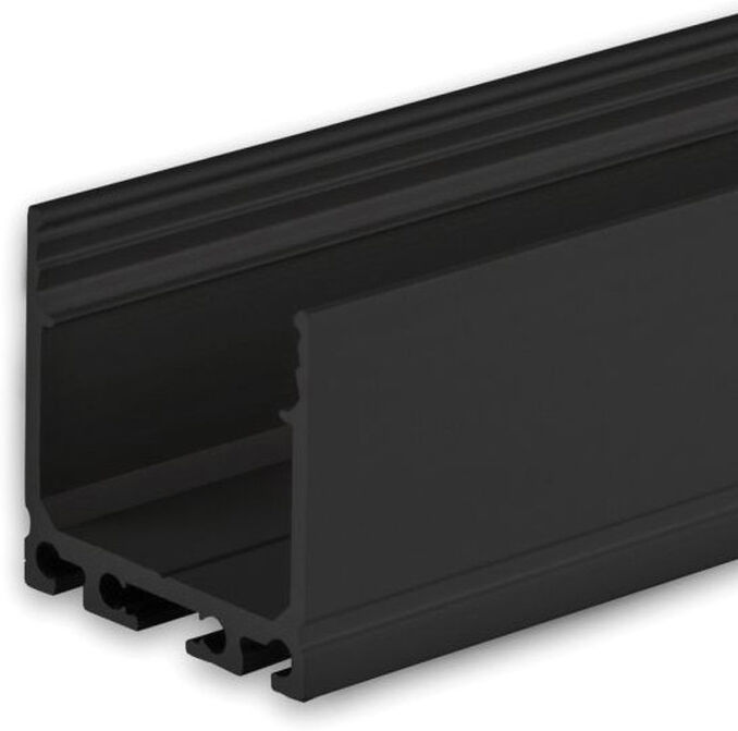 Isoled Led Aufbauprofil Surf24 Aluminium Schwarz Eloxiert Ral 9005, 200cm