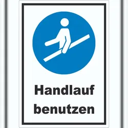 HB-Druck Handlauf benutzen Aufkleber A6 (105x148mm)