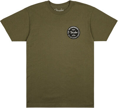 Fender Strat Anniv Badge Tee Olive M Olive