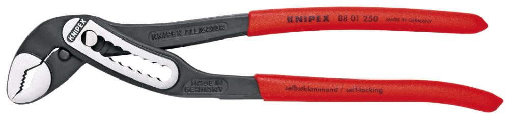 KNIPEX Wasserpumpenzange Alligator, Kopf poliert, Griffe mit rutschhemmenden Kunststoffhüllen